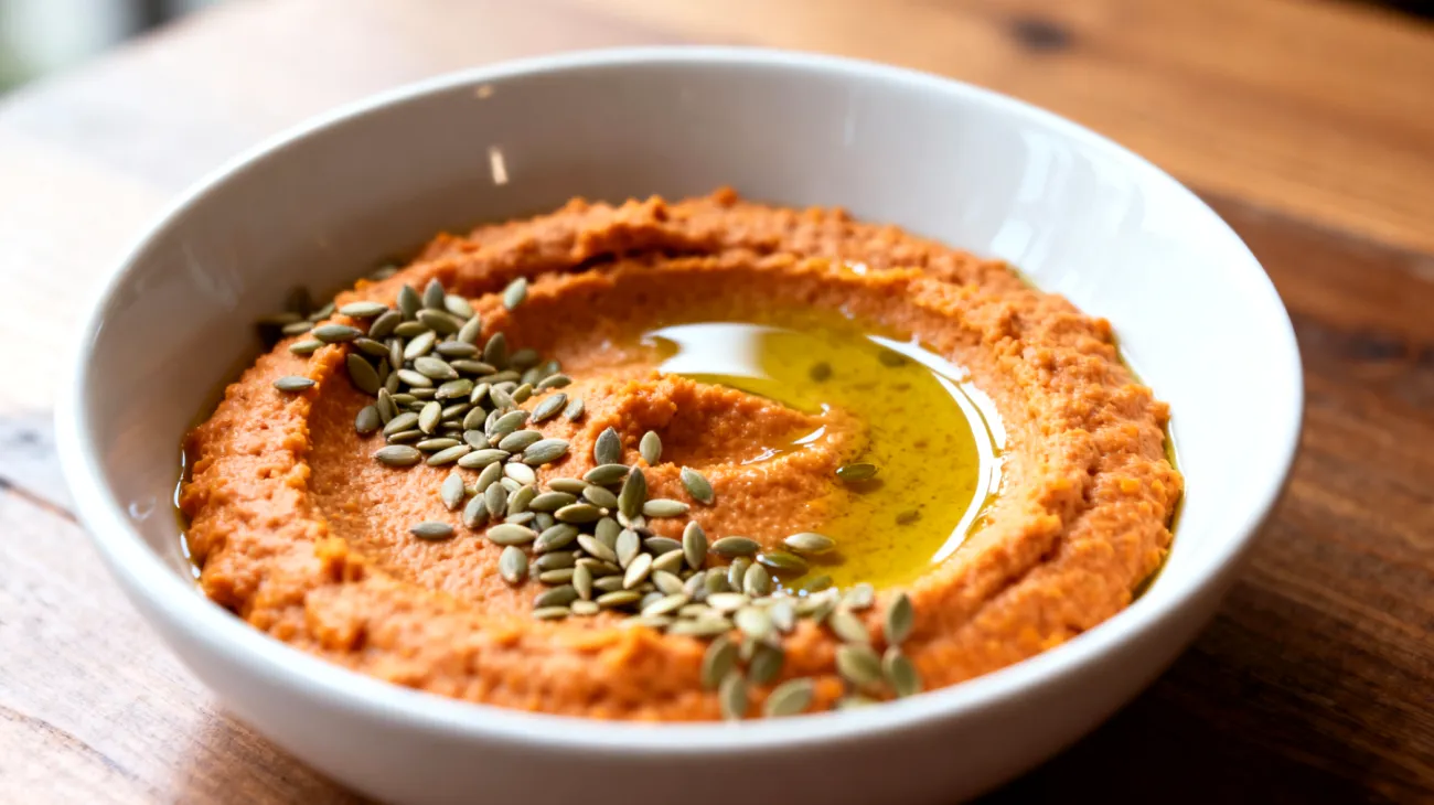 Hummus di lenticchie rosse con semi di canapa"