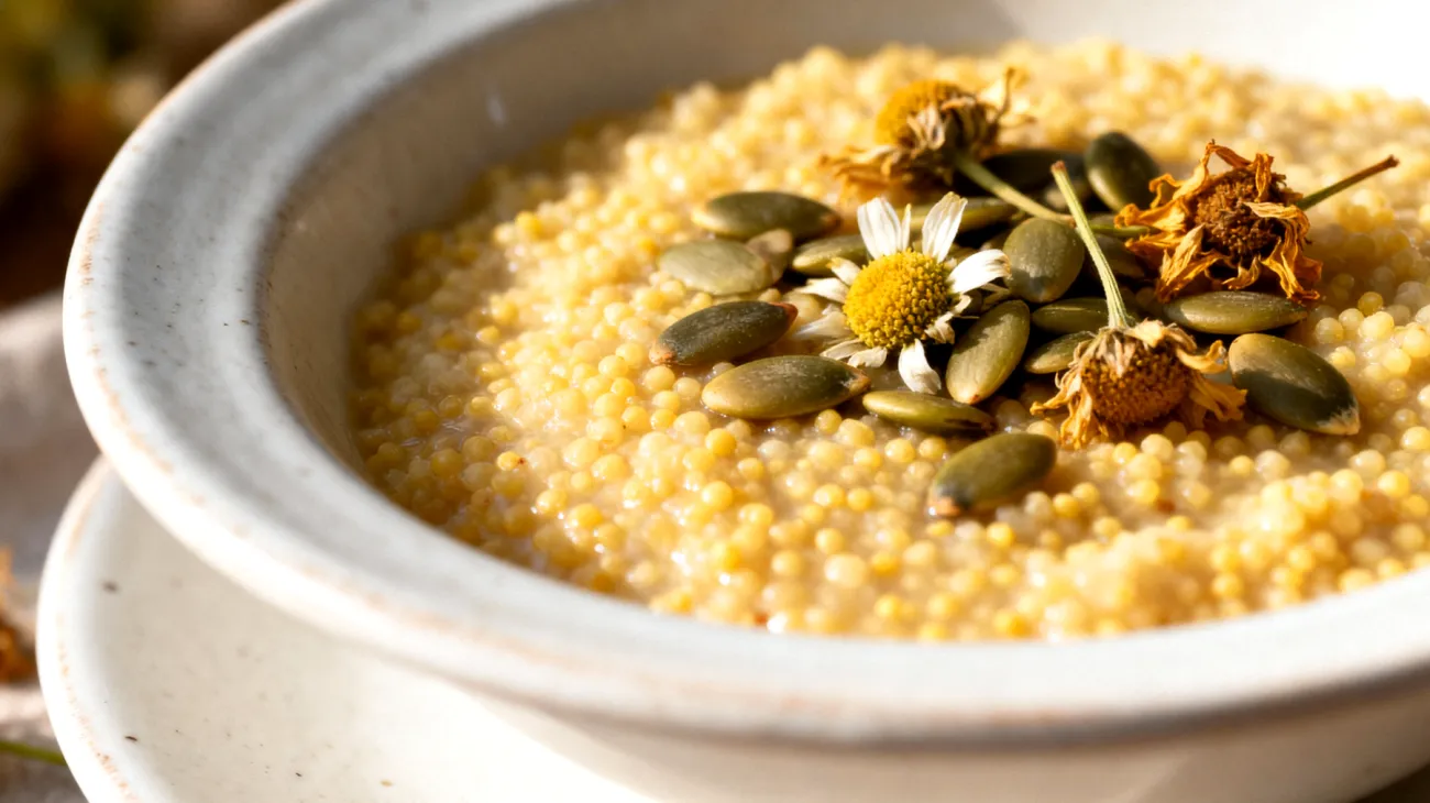 Porridge di miglio con semi di zucca e camomilla"